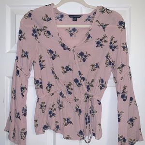 Pink Floral Flowy Top